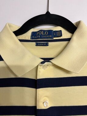 Polo by Ralph Lauren Yellow & Navy Striped Classic Polo